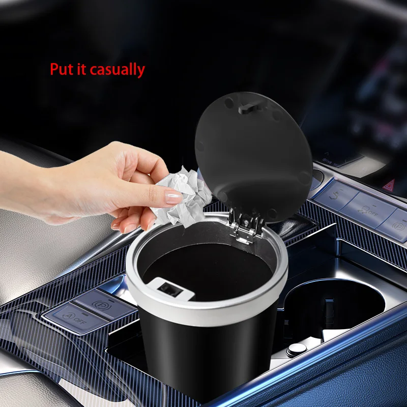 Waterproof Car Trash Can With Lid - Bardak Tutucular için Depolama Kompakt Sızdırmaz