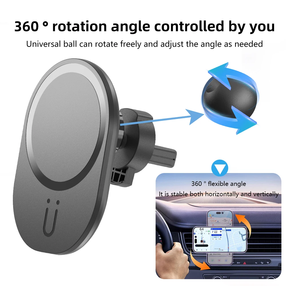 Magnetic Phone Holder For Car Vent - Mini Manyetik Kablosuz Araç Şarj Cihazı