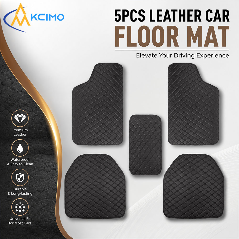 Car Floor Mats Universal Waterproof Leather - Evrensel 5 Adet Deri Araba Paspasları