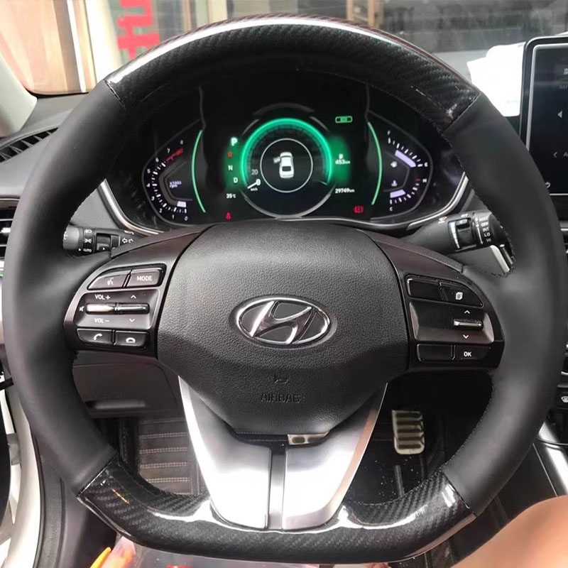 Car Steering Wheel Cover Anti Slip Breathable - Hyundai Elantra 4 2016-2019 Ioniq 2017-2019