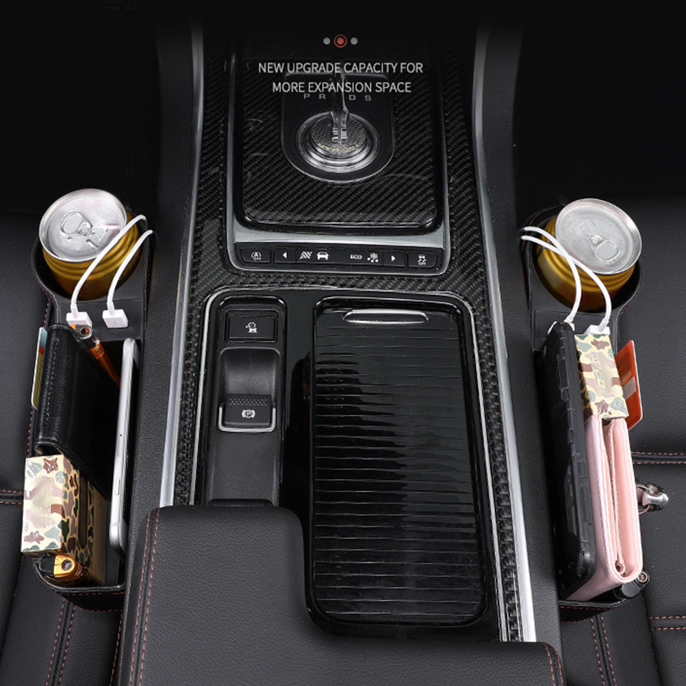 Seat Gap Filler Organizer With Usb Charger - Araba Koltuğu Boşluk Saklama Kutusu Siyah