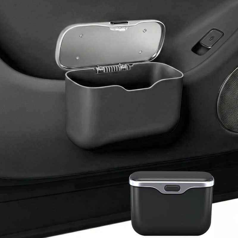 Waterproof Car Trash Can With Lid - Kapaklı araba çöp kutusu sızdırmaz asılı
