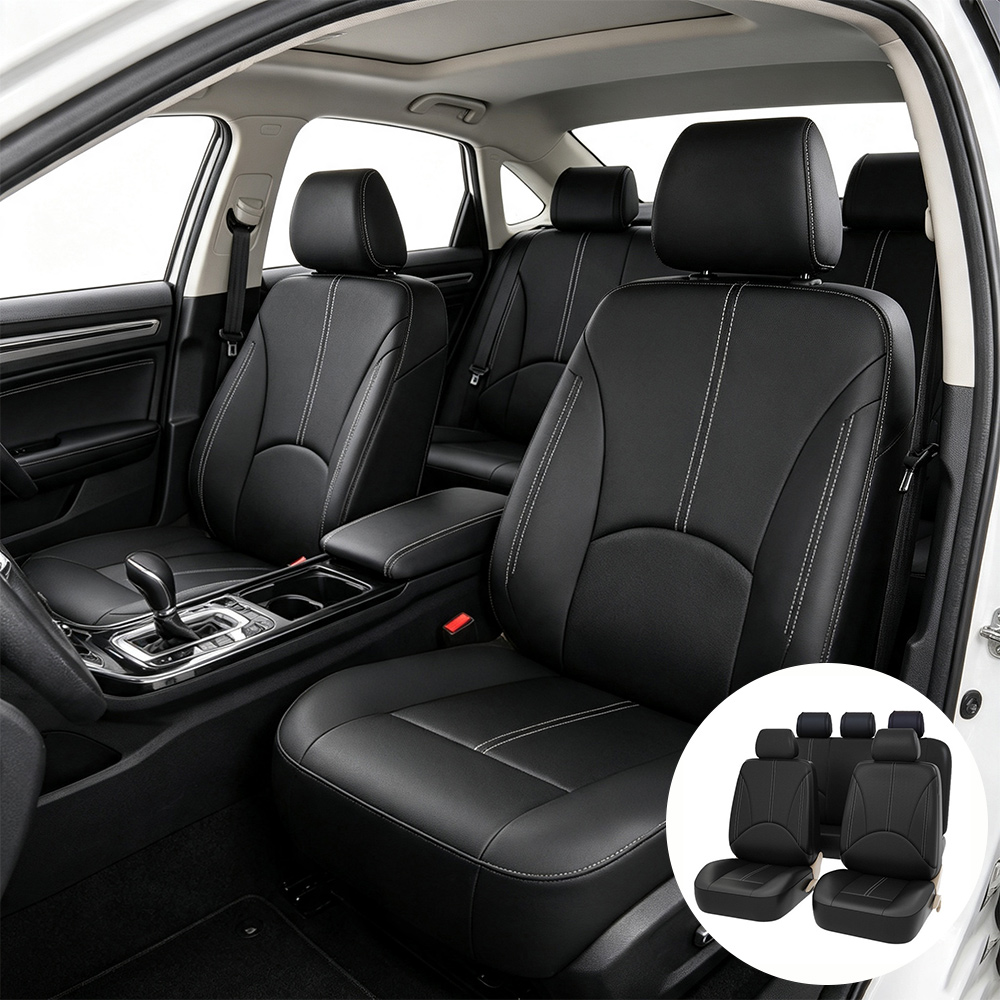 Leather Car Seat Covers Full Set Universal - 5 Kişilik Araba Koltuk Kılıfı Tam