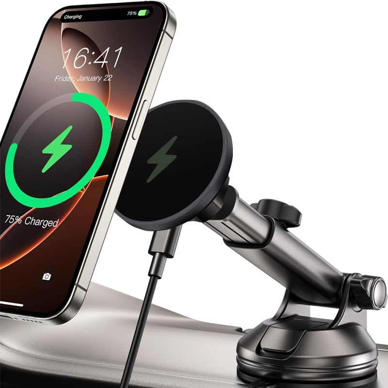 Wireless Car Charger Mount Fast Charging - UYUXIO 15W Hızlı Şarjlı Ön Cam