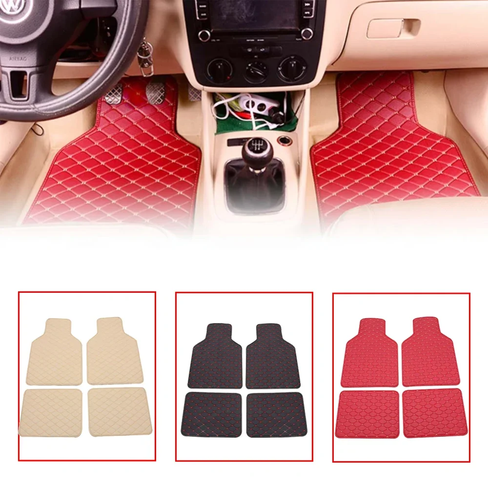 Car Floor Mats Universal Waterproof Leather - Araba Paspasları 4 Parça Evrensel PU