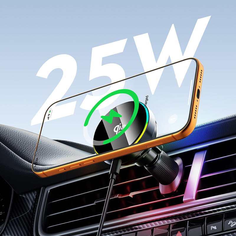qi2.2 25W Araç İçi Kablosuz Şa - Magnetic Phone Holder For Car Vent incelemesi ve fiyatı