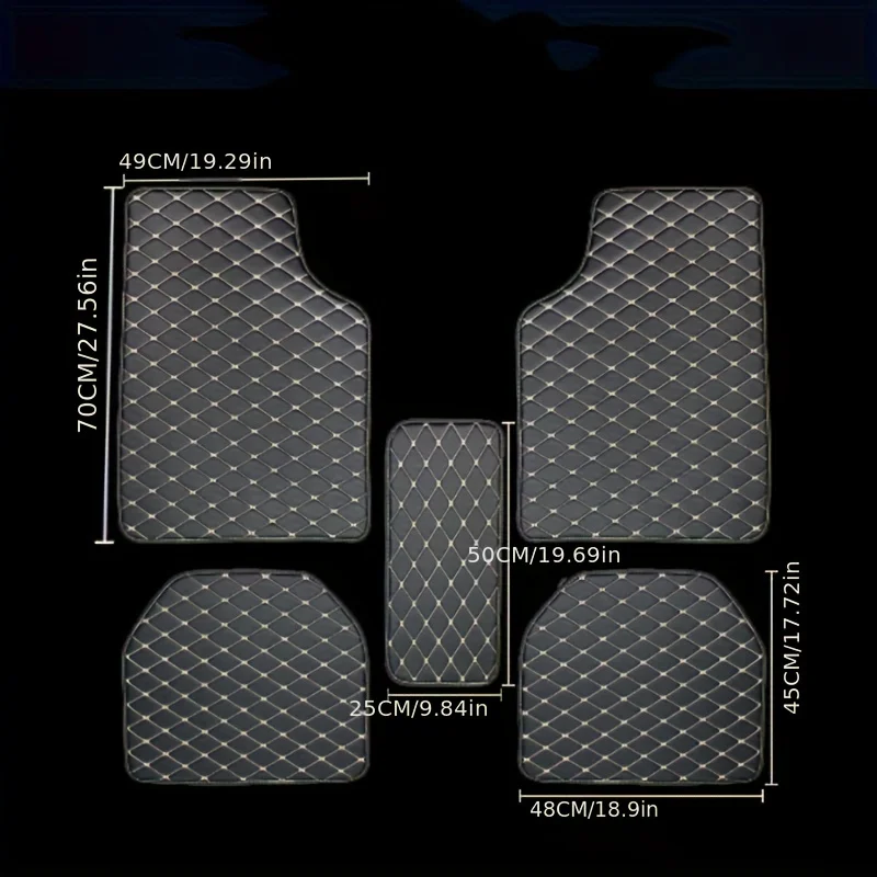 5 adet evrensel PU deri araba  - Car Floor Mats Universal Waterproof Leather incelemesi ve fiyatı