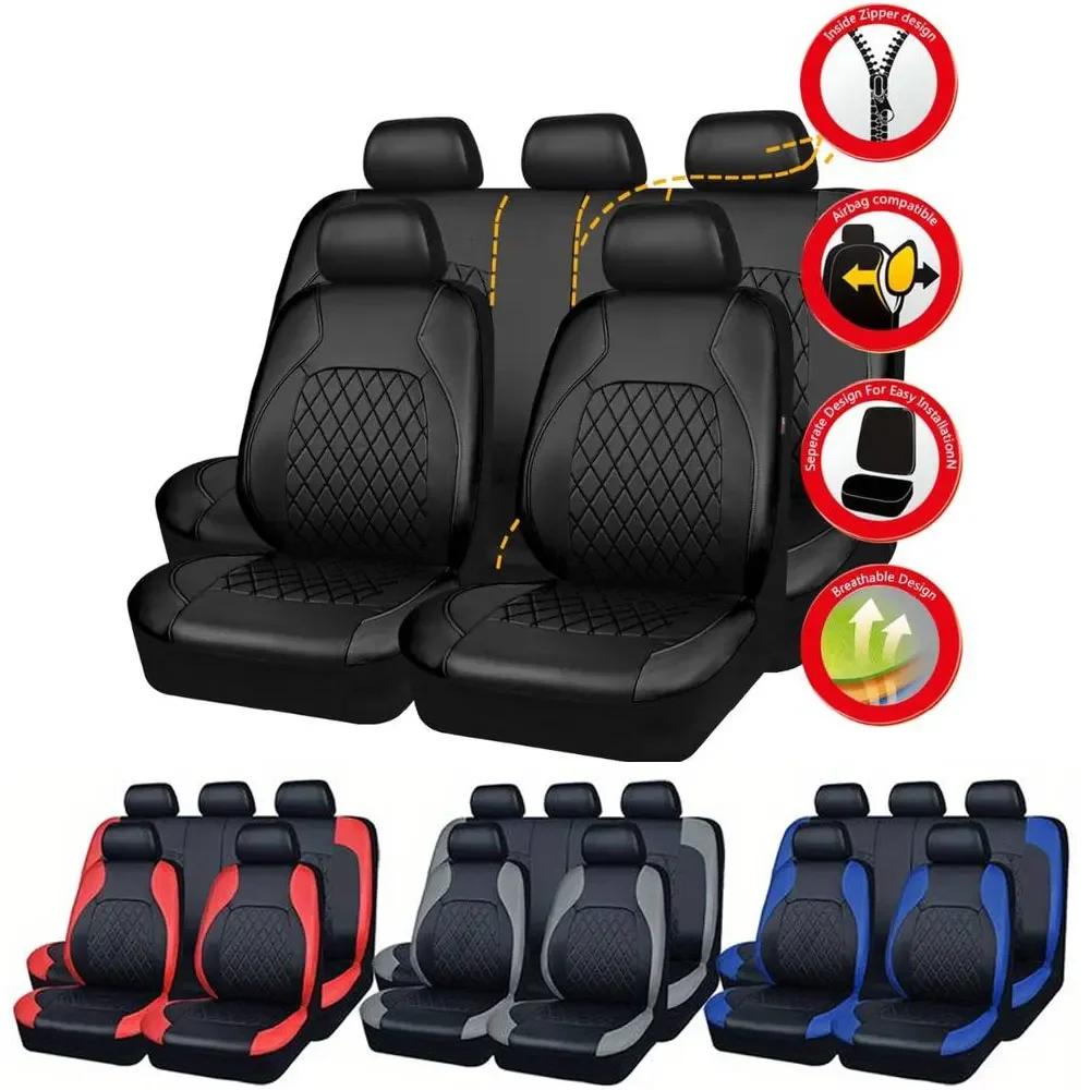 Evrensel Suni Deri Araba Koltu - Leather Car Seat Covers Full Set Universal incelemesi ve fiyatı