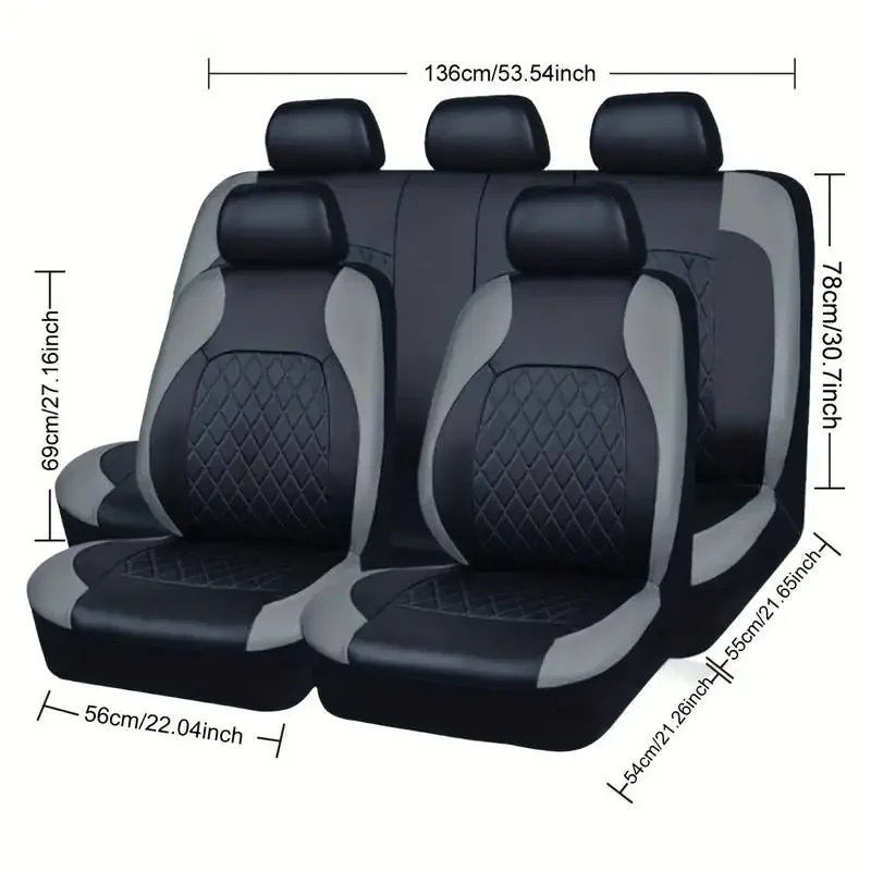 Evrensel Suni Deri Araba Koltu - Leather Car Seat Covers Full Set Universal incelemesi ve fiyatı