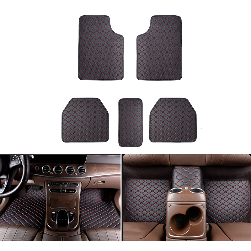 5 adet evrensel Fit araba pasp - Car Floor Mats Universal Waterproof Leather incelemesi ve fiyatı