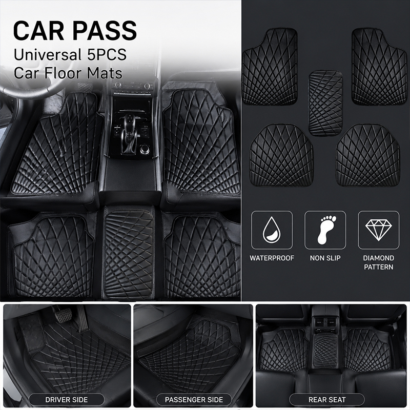 CAR PASS Universal 5 Parça Der - Car Floor Mats Universal Waterproof Leather incelemesi ve fiyatı