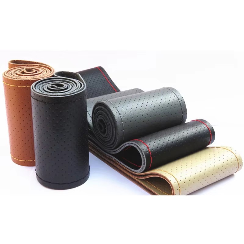 Yeni 36 38 40 cm Hakiki Deri O - Car Steering Wheel Cover Anti Slip Breathable incelemesi ve fiyatı
