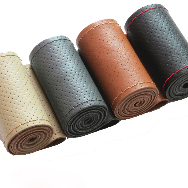 Yeni 36 38 40 cm Hakiki Deri O - Car Steering Wheel Cover Anti Slip Breathable incelemesi ve fiyatı