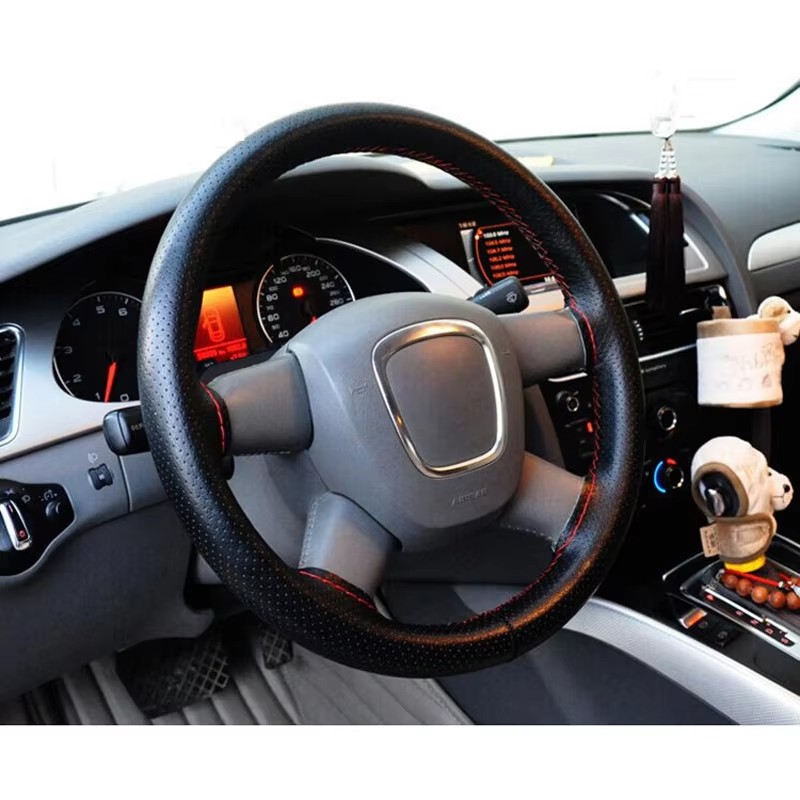 Yeni 36 38 40 cm Hakiki Deri O - Car Steering Wheel Cover Anti Slip Breathable incelemesi ve fiyatı
